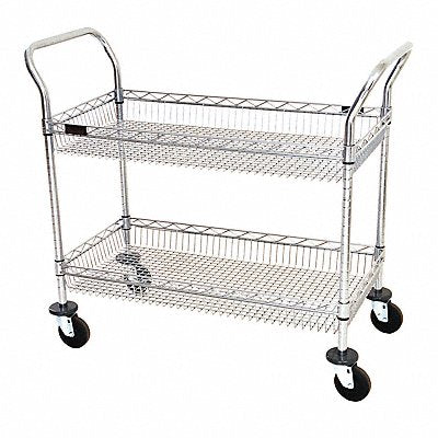 Utility Cart 2 Chrome Basket Shelves