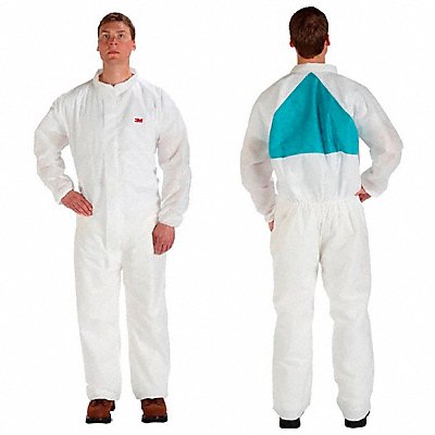 Coverall L White SMMS PK25