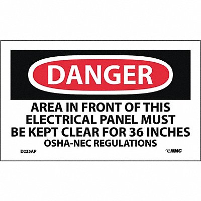 Danger Keep Elect Panel Clear Label PK5