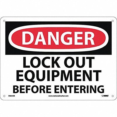 Danger Lock Out Equipment Before Enterin