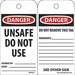 Danger Unsafe Do Not Use Tag PK25