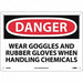 Sign Danger Wear Ppe When Handling Chem