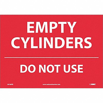 Empty Cylinders Do Not Use Sign