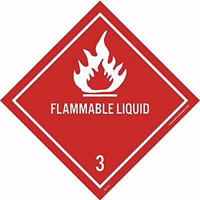 Flammable Liquid 3 Dot Label PK25