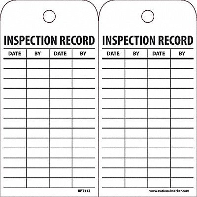 Inspection Record Tag PK25