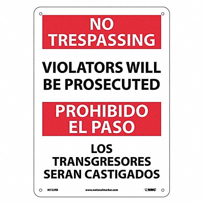 No Trespassing Sign - Bilingual