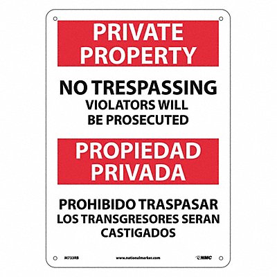 No Trespassing Sign - Bilingual