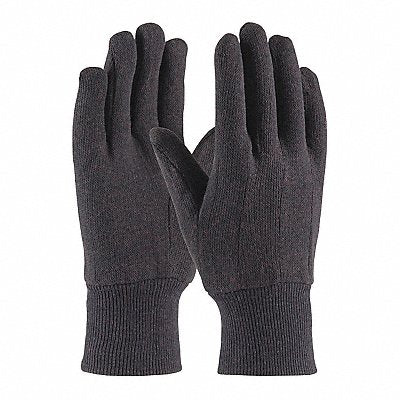 Cotton Jrsy Glove Brn Econ Wt. Mens PK12