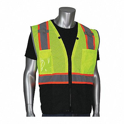 Hi-Vis Vest Bk Bottom Ripstop Lm Yl 2XL