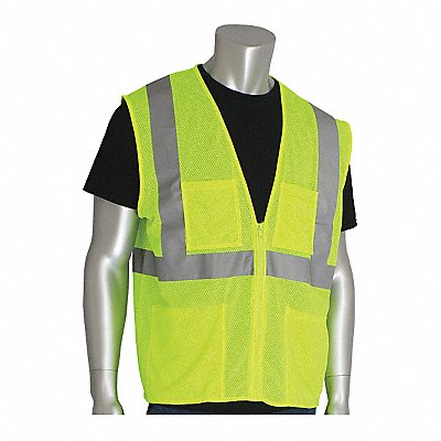 Hi-Visibility Vest 4 Pockets Lime Yl 4XL