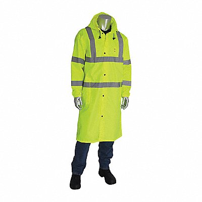 Hi-Visibility Rain Coat Lime Yllw 2XL