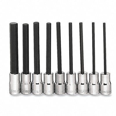 Long Hex Bit Socket Set 1/4 D 9pcs.