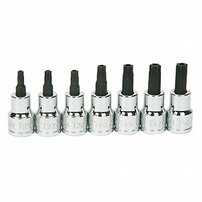 Socket Set 3/8 D Torx Tamp Res 7pcs.