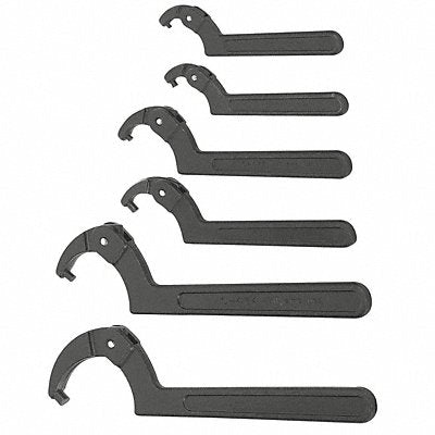 Spanner Wrench Set Adj. Pin 6 Pieces