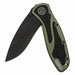 Folding Knife Black Plain Blade 3-3/8 