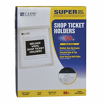 Shop Ticket Holder Clear 8.5 x 11 PK50