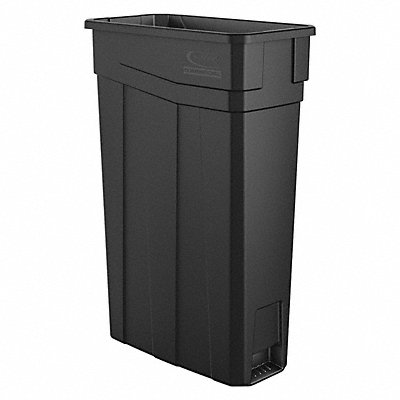 Slim Trash Can Plastic 23 gal Black