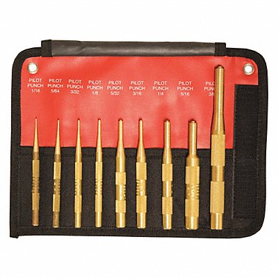 Brass Pilot Punch Set 9Pc