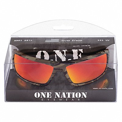 Safety Glasses Camo Frame Red Mirror