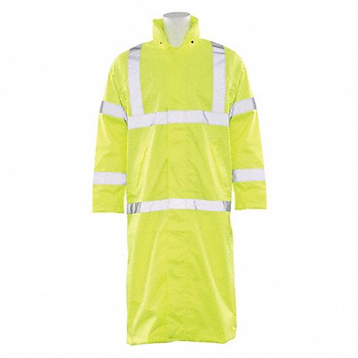 Long Rain Coat Class 3 Hi-Viz Lime 2XL