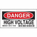 Danger Sign 3-1/2X5 R and BK/WHT HV