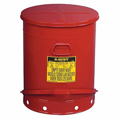 F8461 Oily Waste Can 21 gal Steel Red