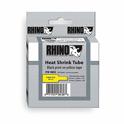 Heat Shrink Tube Label Black/Yellow