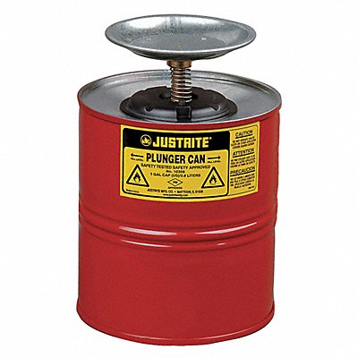 Plunger Can 1 gal Galvanized Steel Red