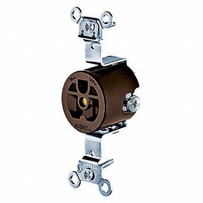 Receptacle Single 15A 5-15R 125V Brown