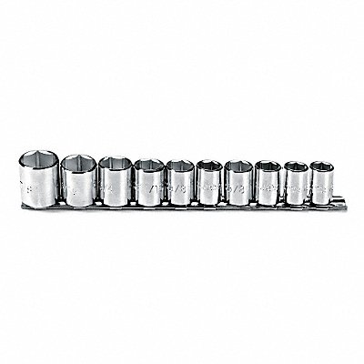 Socket Set Chrome SAE 5/16 to 7/8 in 6Pt