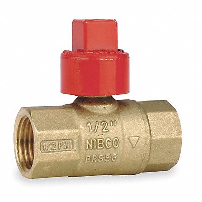 Brass Gas Ball Valve Inline FNPT 1/2 in