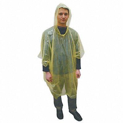 Rain Poncho Disposable Yellow 80 L