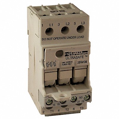 Fuse Block 0 to 30A Midget 3 Pole