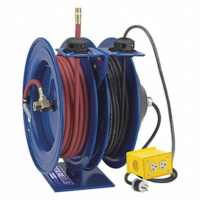 Dual Hose Reel Spring 3/8 in MNPT 50 ft