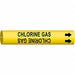 Pipe Marker Chlorine Gas 7/8in H 7/8in W