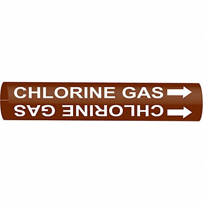 Pipe Marker Chlorine Gas 10 in H 24 in W