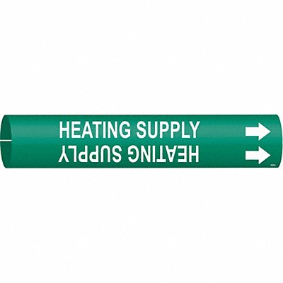 Pipe Marker Heating Supply 2 in H 2 in W