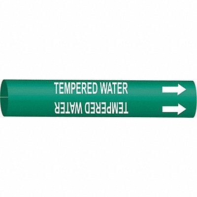 Pipe Marker Tempered Water 10in H 24in W