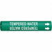 Pipe Marker Tempered Water 2 in H 2 in W