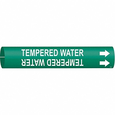 Pipe Marker Tempered Water 2 13/16in H