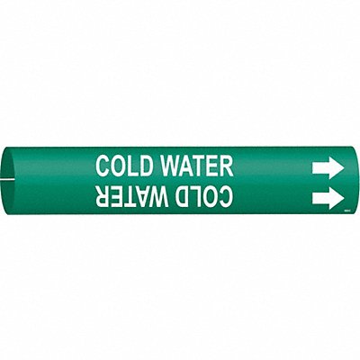 Pipe Marker Cold Water 2 in H 2 in W