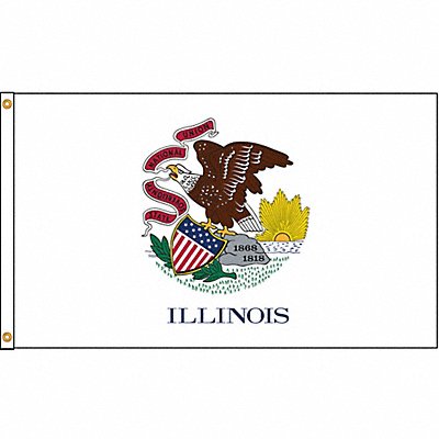 D3771 Illinois Flag 4x6 Ft Nylon