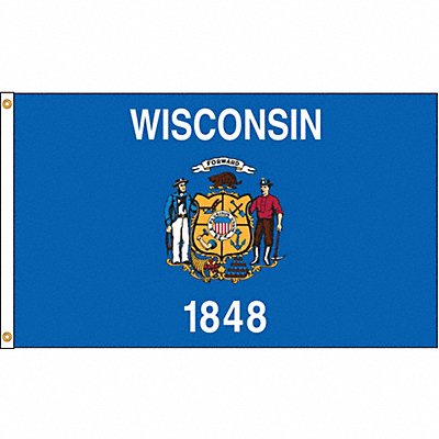 D3772 Wisconsin Flag 5x8 Ft Nylon