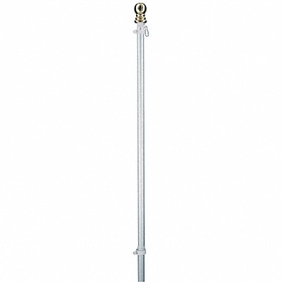 2-Piece Spinning Pole Aluminum Silver