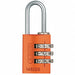 Combination Padlock 1 1/8in Rectgle Orge