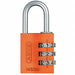 Combination Padlock 1 3/8in Rectgle Orge