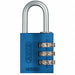 Combination Padlock 1 3/8in Rectgle Blue