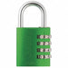 Combination Padlock 1 4/5in Rectgle Grn