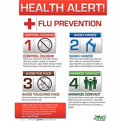 Flu Poster 22 in x 16 in Plastic