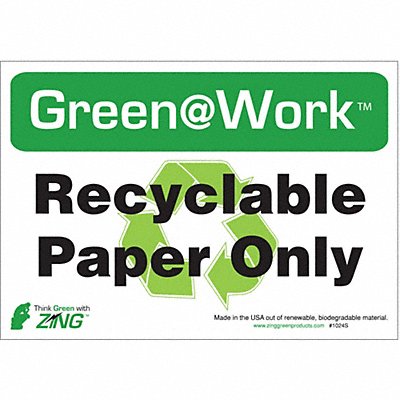 Recycling Adhesive Sign 7x10in PK5